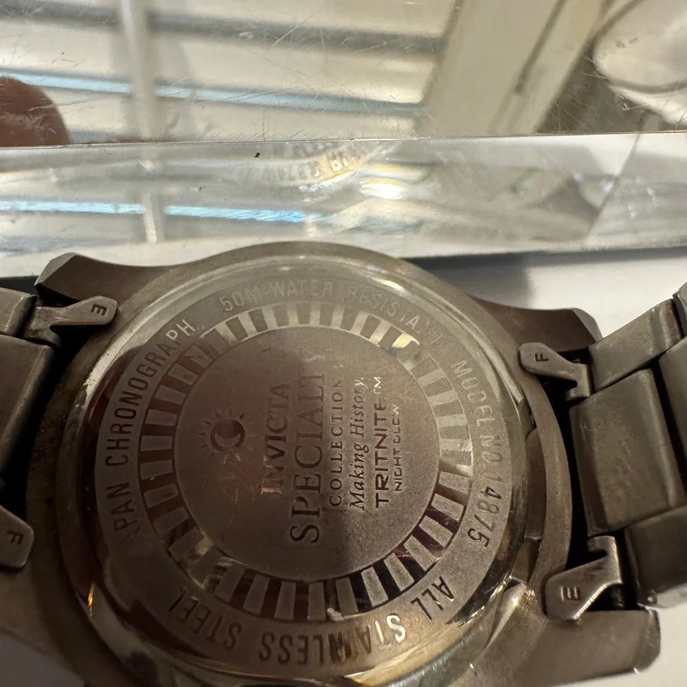 Invicta Silver‎ and Black Chronograph Watch#14875